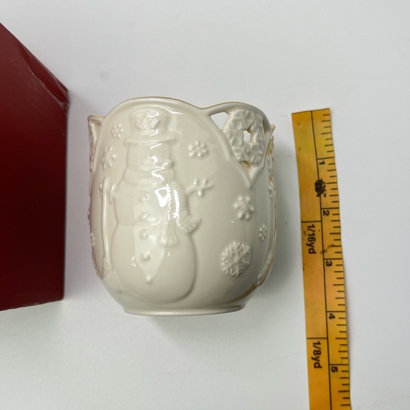 Lenox Merry Lights Snowman Holiday Christmas Votive Candle Holder - Picture 6 of 8